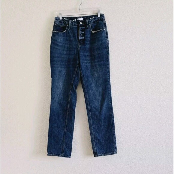 Good American Good 90’s Icon Jeans Blue952 Womens Size 28 Straight Leg High Rise - Picture 2 of 9